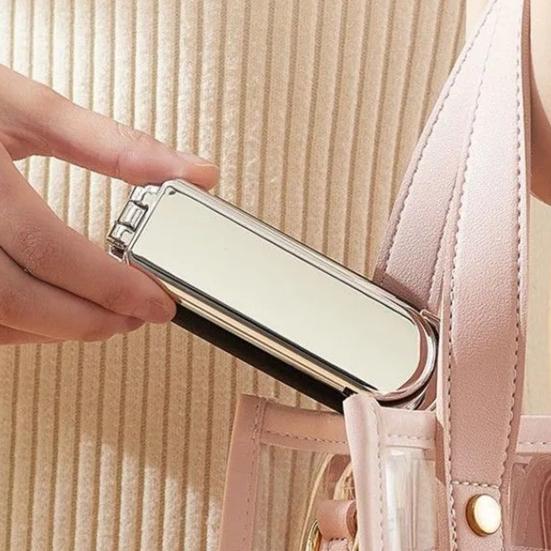 Portable Folding Hair Brush with Mirror Soft Bristles Scalp Massage Portable Anti-static Air Cushion Comb Men Women Hair Styling Detangling Tools