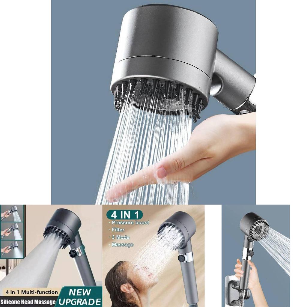 Modern Abs Handheld Shower Head Combo With Multiple Spray Functions And Mount