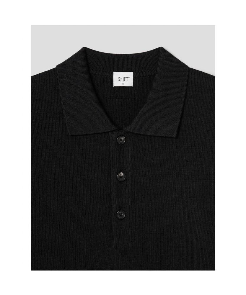 SHIFT.G Wool Blended Polo Neck Sweater Black