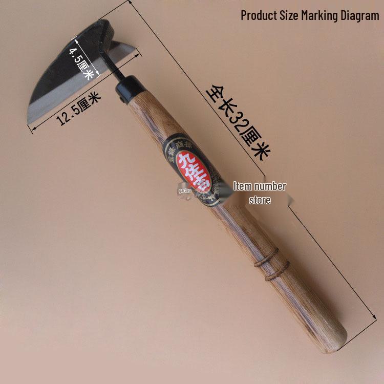 

Kuzokichi Цельностальная мотыга с короткой ручкой и изогнутым лезвием для прополки и рыхления почвы в садах и дворах