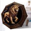 1pc Sturdy 8-Bone Auto Umbrella, Golden Graceful Lion (a) Umbrella, Digital Printed, Foldable Umbrella for On-the-Go Outdoor Use