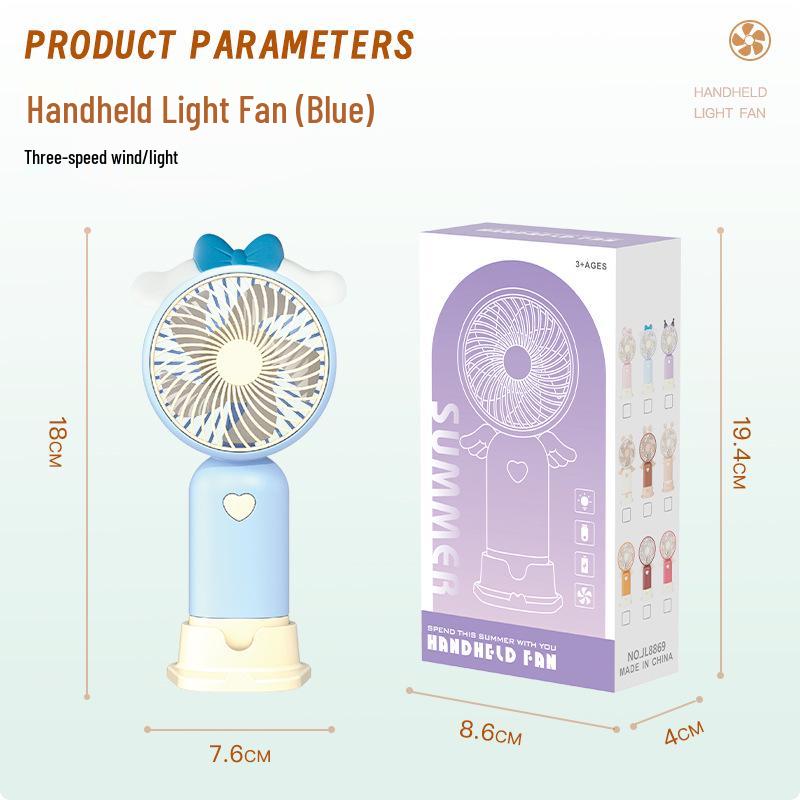 Cartoon Night Light & USB Rechargeable Mini Fan