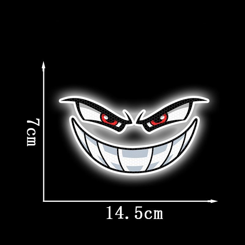 Devil Eye Motorcycle Sticker Front Body Side Decoration Waterproof Reflective Eye Sticker Rear Warning Sticker