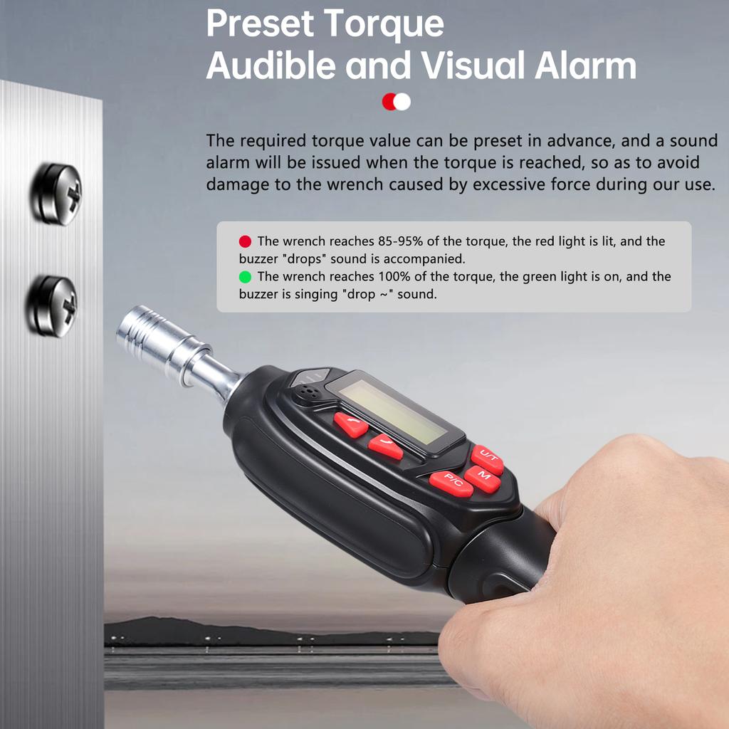 1 4  Digital Torque Screwdriver with Buzzer and LED Flash Notification 0.05 0.5N.m and +  2percent  High Accuracy