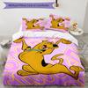 3pcs Scooby Doo pattern bedding set duvet cover set includes duvet cover &pillowcases, perfect all season bedroom decoration & gift