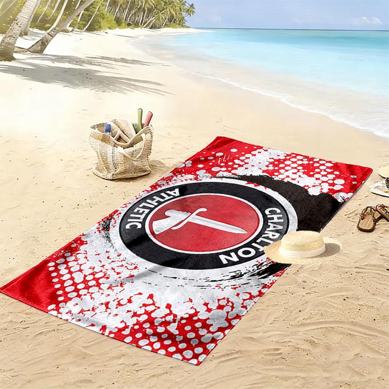 Charlton Athletic Print Beach Towel, Large Soft Quick Dry Towel for Beach Camping Swimming