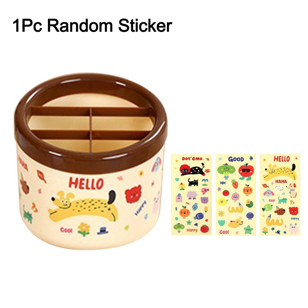 

Multi Grid Stationery Storage Box Dopamine Desktop Organizer for Students Girls кавовий