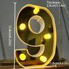 Gold 16CM Letters Lights Creative Mirror-Shaped Golden Numbers Led Lights Battery Powered Luminous Atmosphere Lamp