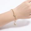 Non Tarnish Gold plate Bracelet Gold Plated Stackable for Women, Thin Herringbone Chain pearl star Jewelry Gift