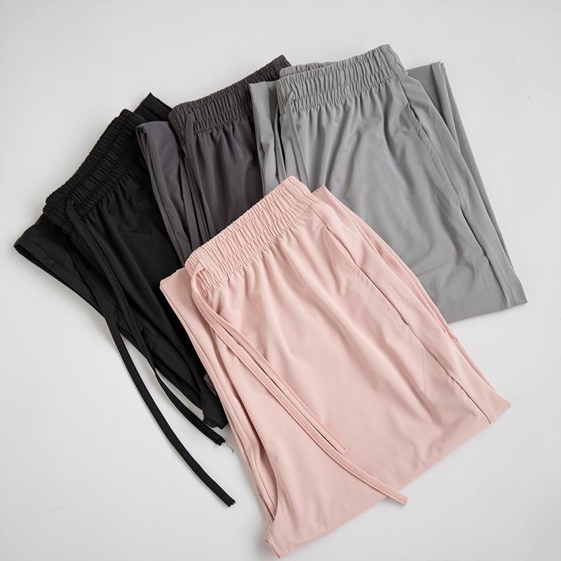 Ice silk wide-leg pants women's new summer thin narrow version straight drape black casual women's pants sunscreen pants