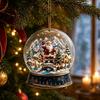 Holiday Party Supplies Christmas Crystal Ball Style Pendant with Hanging Rope, 2D Flat Acrylic Unique Keepsakes Ornament for Tree Decoration