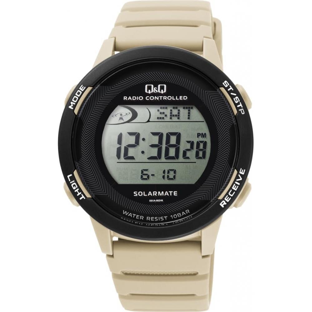

[[Citizen Q&Q]] Часы Q&Q Digital Radio Solar 10 ATM Водонепроницаемый уретановый ремень D01A-004VK Мужской бежевый