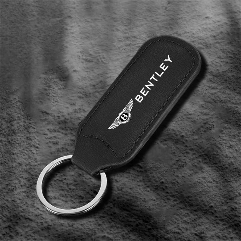 

Кожаный брелок-эмблема для автомобиля Брелок-подвеска для ключей для Bentley Continental GT MULLINER Bentayga Flying Hurtling Spur Автоаксессуар чёрный