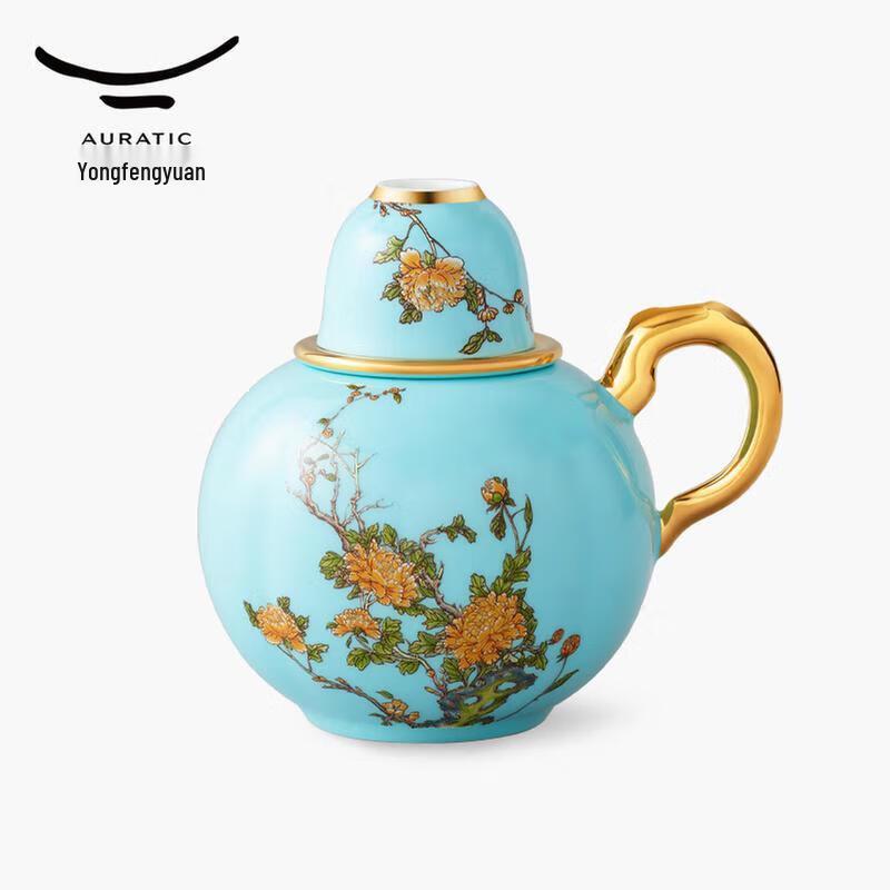 Yongfengyuan Madam Porcelain West Lake Blue 4-Piece Rice Wine Set