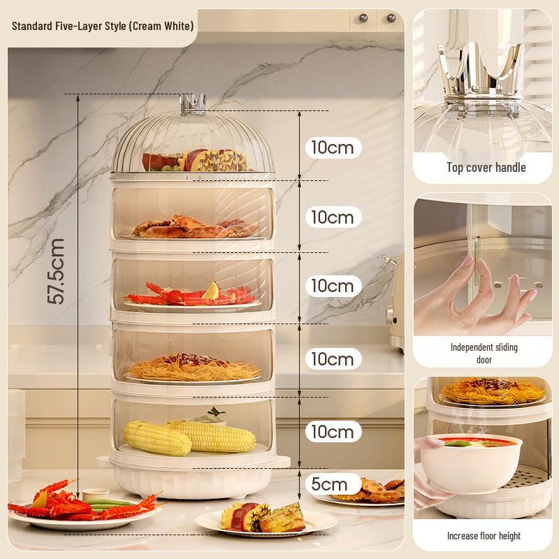 Multi-layer Transparent Food Cover for Dining Table Insulation