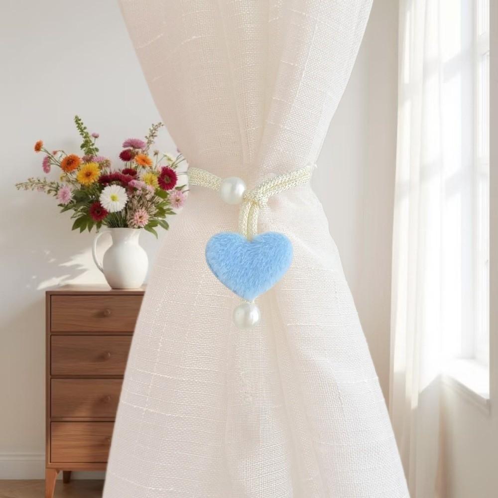 2PCS Heart-shaped Curtain Tiebacks Romantic Window Curtain Holders Curtain Tie Children's Room