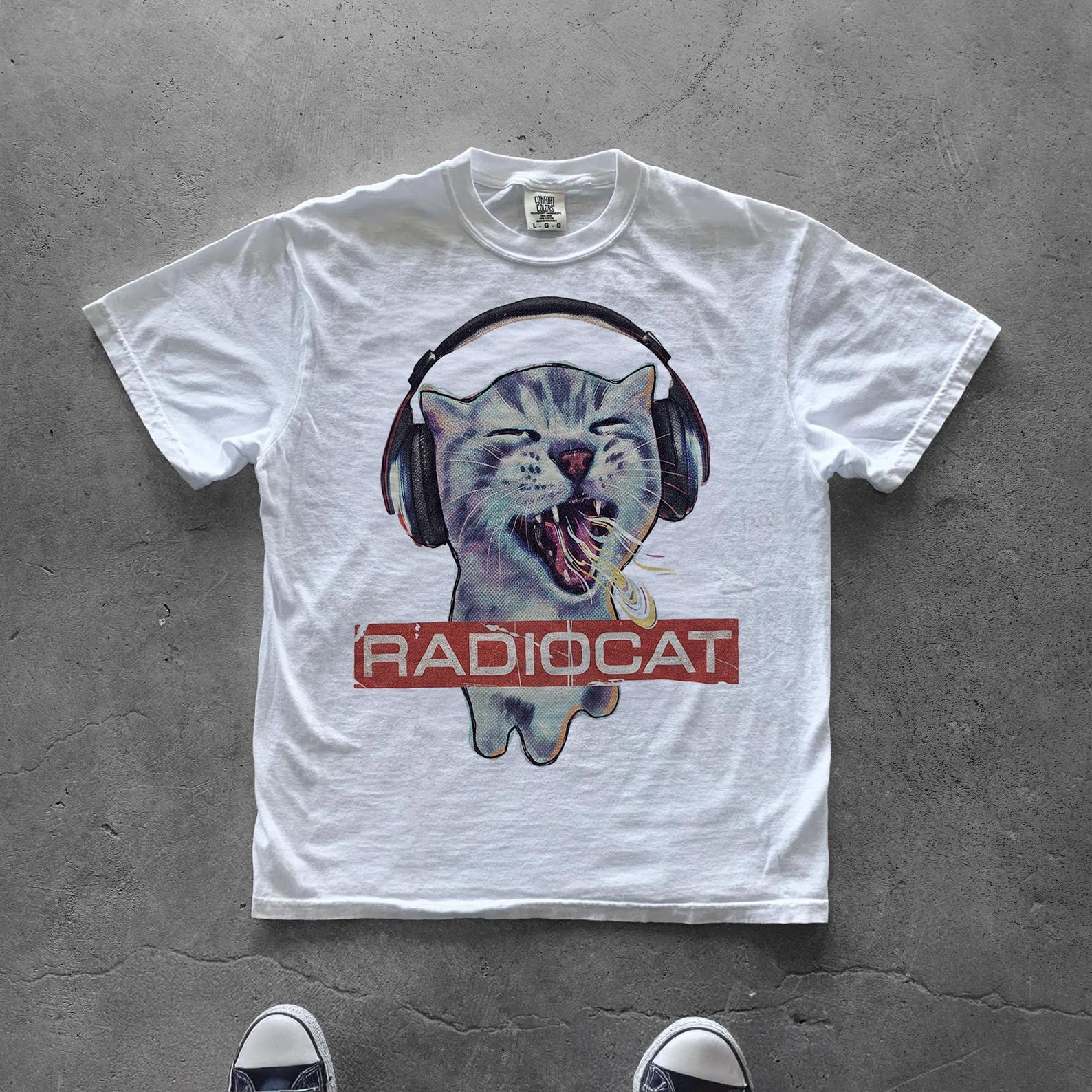 Radiocat Vintage Shirt | Radiohead Parody Cat Graphic Tee | Grunge Indie Rock Shirt 3XL