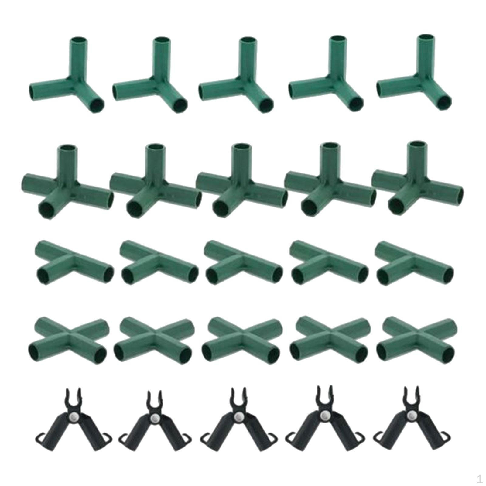 

20 Greenhouse Frame Connectors, PVC Fittings Bracket Joint Stable Support for