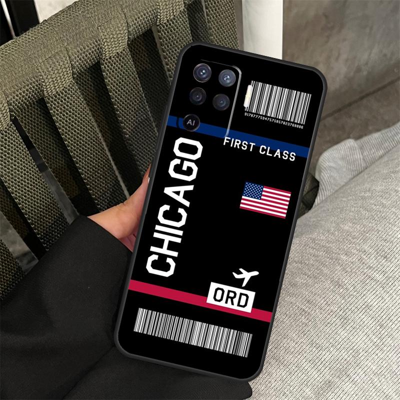 Boarding Pass Plane Ticket Case For Oppo A78 A98 A80 A40 A60 A18 A38 A58 A15 A17 A77 A74 A94 A54 A57S A16 A76 A96 Cover