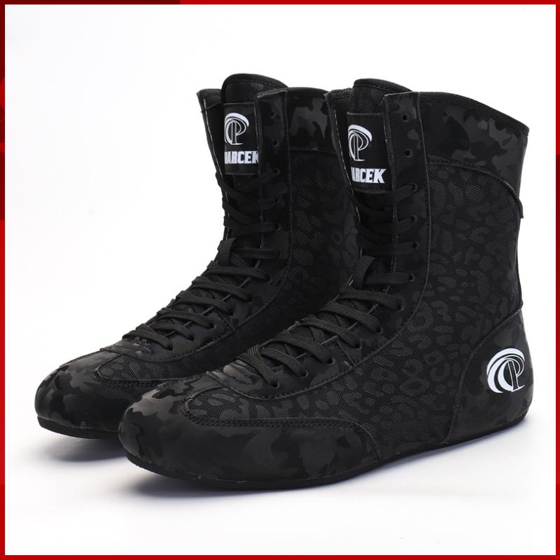 New Colorful Teenager Wrestling Shoes Boxing Fighting High Top Training Boots Outdoor Breathable Wearable Sports Shoes