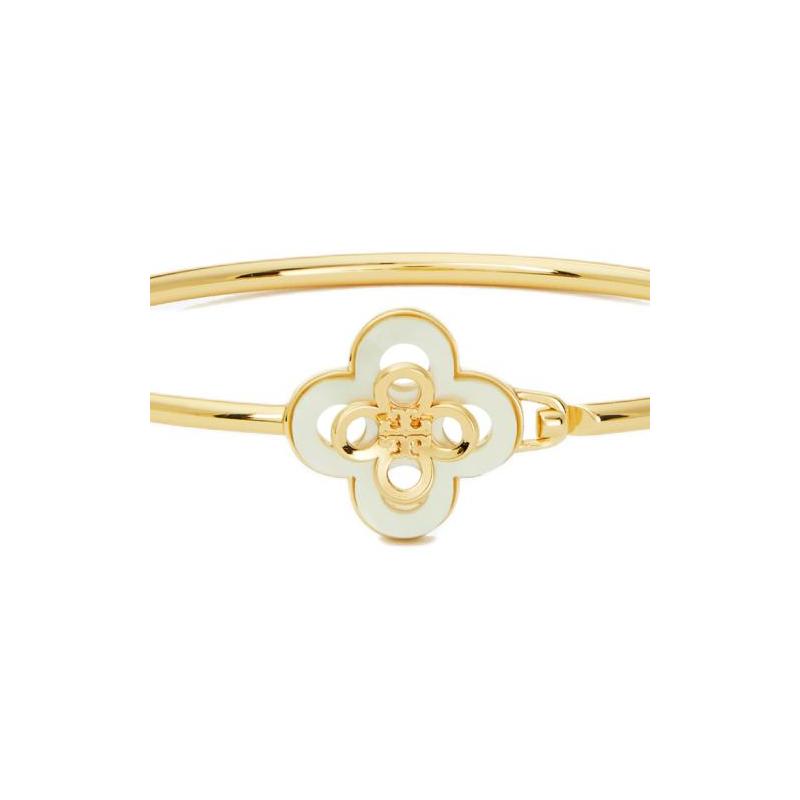 TORY BURCH Botanical Floral Design Brass Mother of Pearl Bracelet Women's Gold 154278-700-gold F
