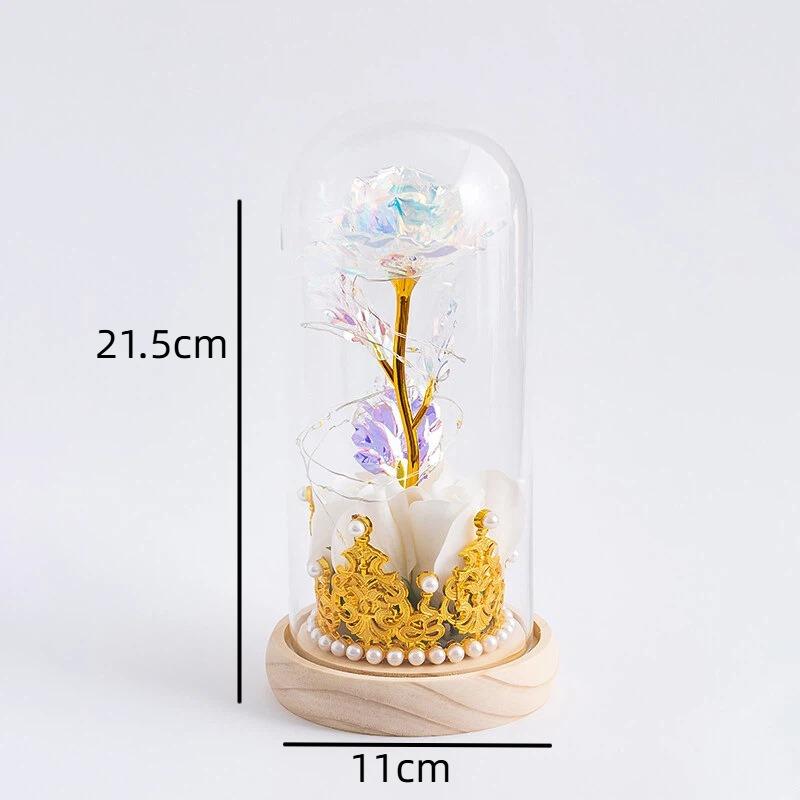 Led Rose Decoration Light Exquisite Desktop Decorative Light Valentine'S Day Gift Lamp High Fidelity Artificial Flower Ornament