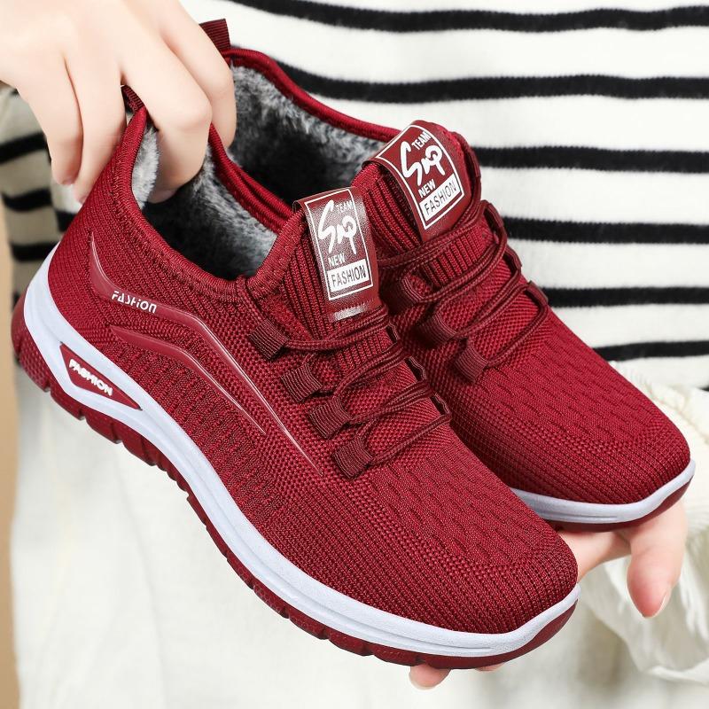Cotton Shoes, Women's Cloth Shoes, Fleece and Thickened Outer Shoes, Sports and Casual Walking Shoes