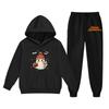 Kids Halloween Hoodie Set with Graphic Print Pullover Sweatshirt and Matching Pants Comfortable Casual Outfit for Boys and Girls