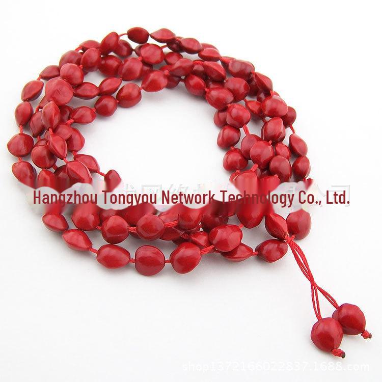 Red Bean Bodhi 108-Bead Bracelet, Acacia Seeds, Birth Year Gift for Men and Women - Chinese Valentine's Day