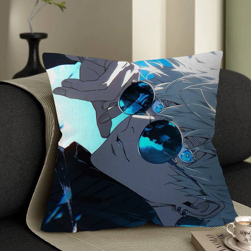Jujutsu Kaisen Satoru Gojo Cushion Cover Polyester Sofa Cushions Decorative Throw Pillows Home Decoration Pillowcover