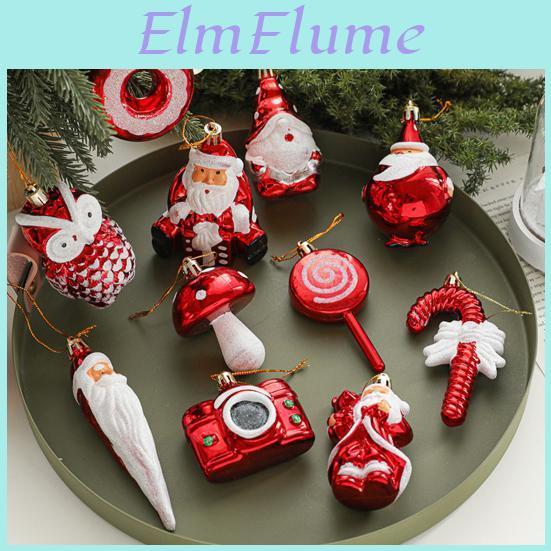 Pendant Exquisite Christmas 2pcs Mushroom Donut Santa Claus Shape Xmas Tree Hanging Ornament For Festive Decoration