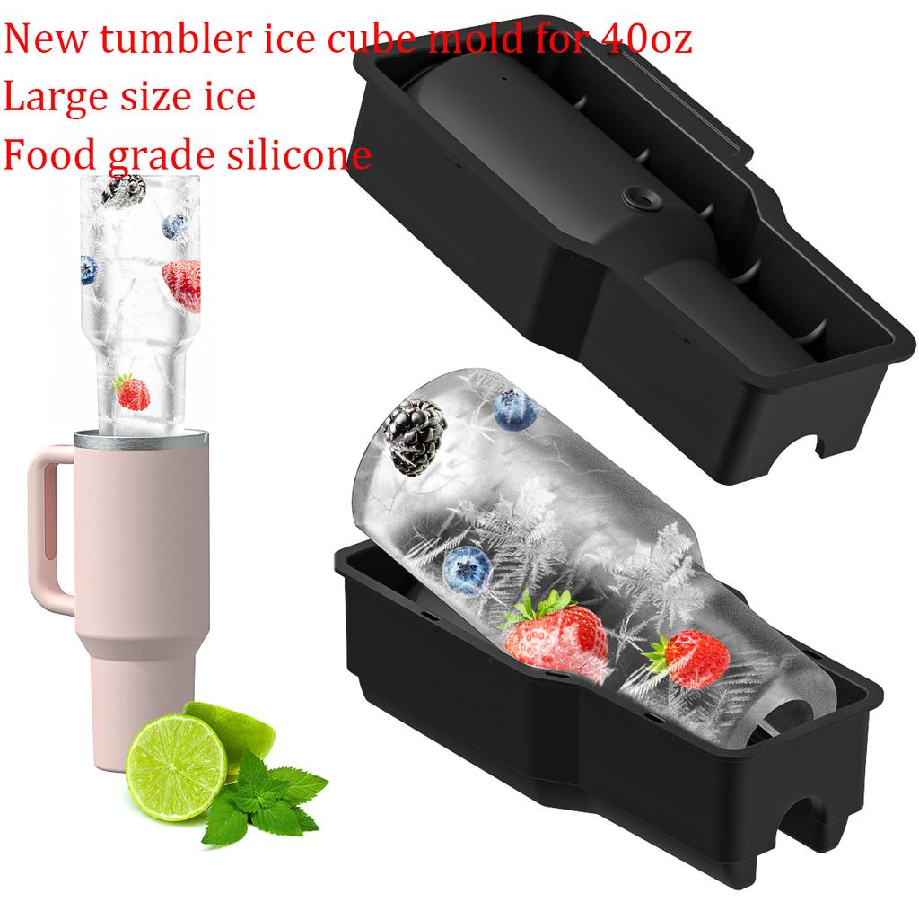 1pcs Silicone Large Ice Cube Molds with Lids For 40oz Tumbler Cup Cylinder Ice Cube Trays Summer Necessary Kitchen Make Mould
