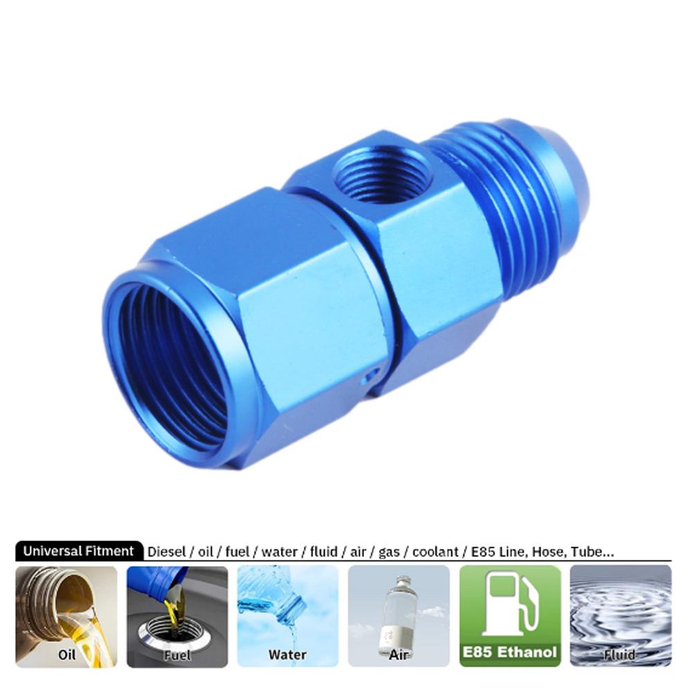 New AN4 6 8 10AN Male to Female 1/8 NPT Gauge Sensor Side Port Adapter Oil Fuel Fitting Hose End adapter car Pressure Regulators 5