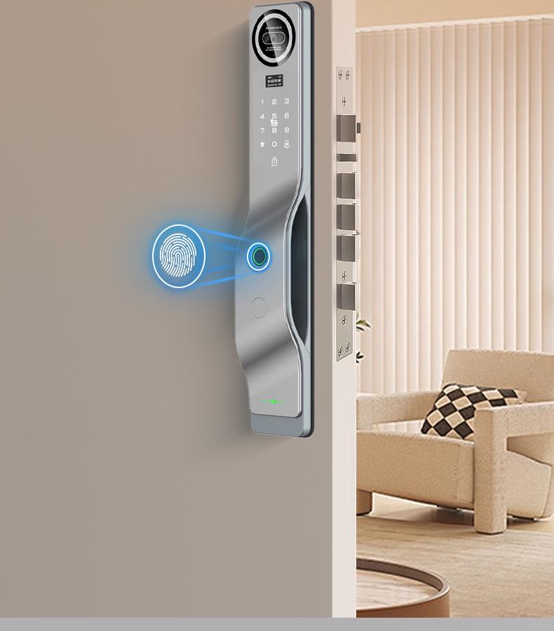 SmartLock with Face Recognition, Real-Time Monitoring, Mobile Remote Access, Graffiti-Proof Design, Tuya App, Password & Fingerprint Unlock.