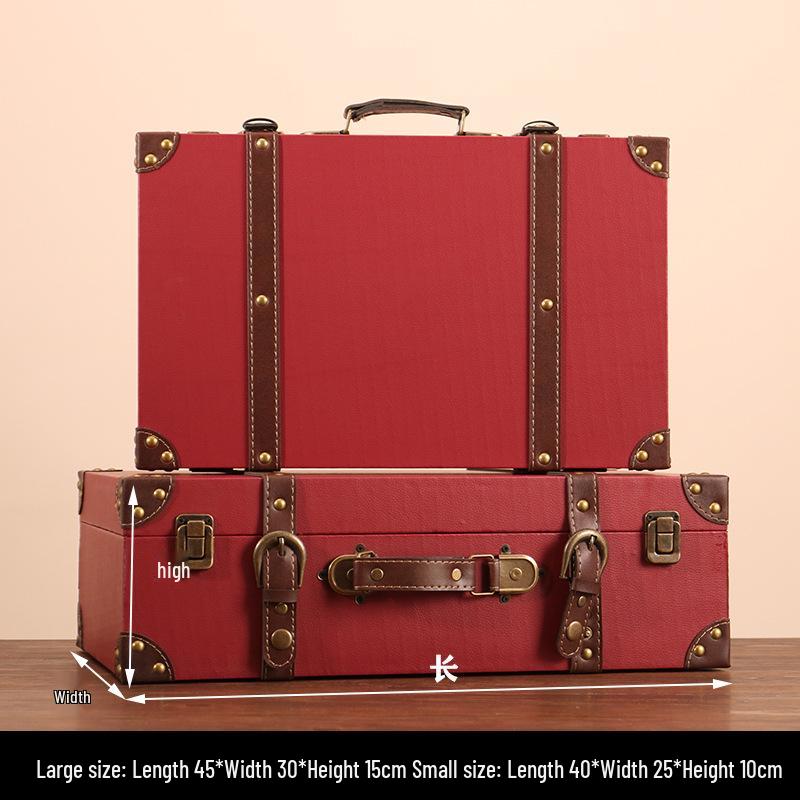 European Retro Leather Storage Box - Handbag, Clothes, and Travel Photography Prop Organizer