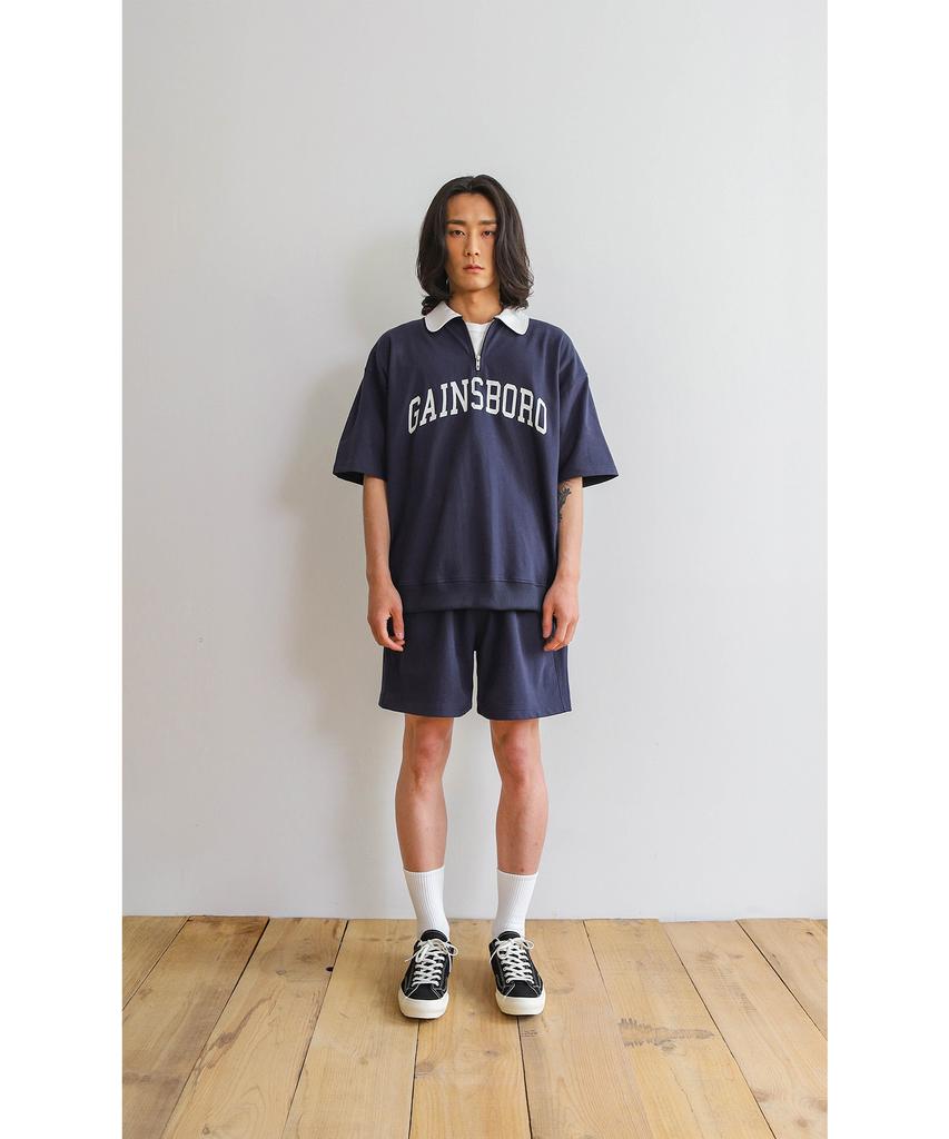 GAINSBORO Arch Logo Collar Sweatshirt_Navy