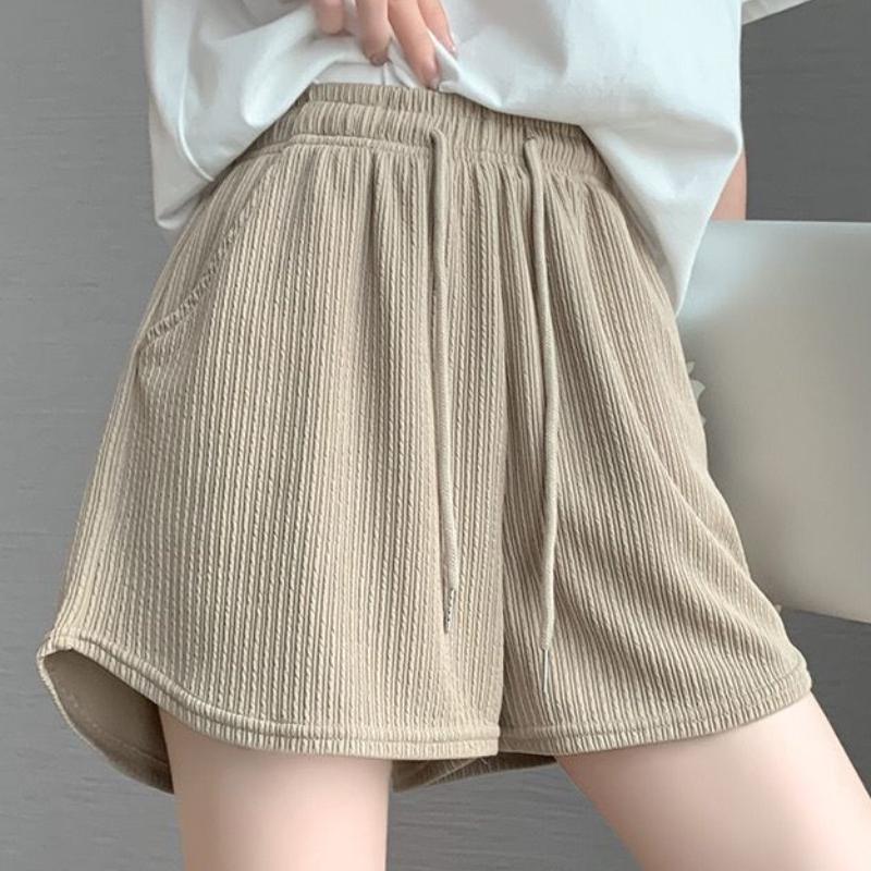 

Спортивные шорты Ice Silk для женщин, летние, тонкие, корейские, с высокой талией, свободные, универсальные, подходят для ношения на улице, широкие шорты А-силуэта XL