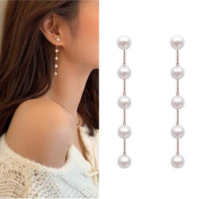 Fashionable and Elegant Pearl Earrings Long Style for Women