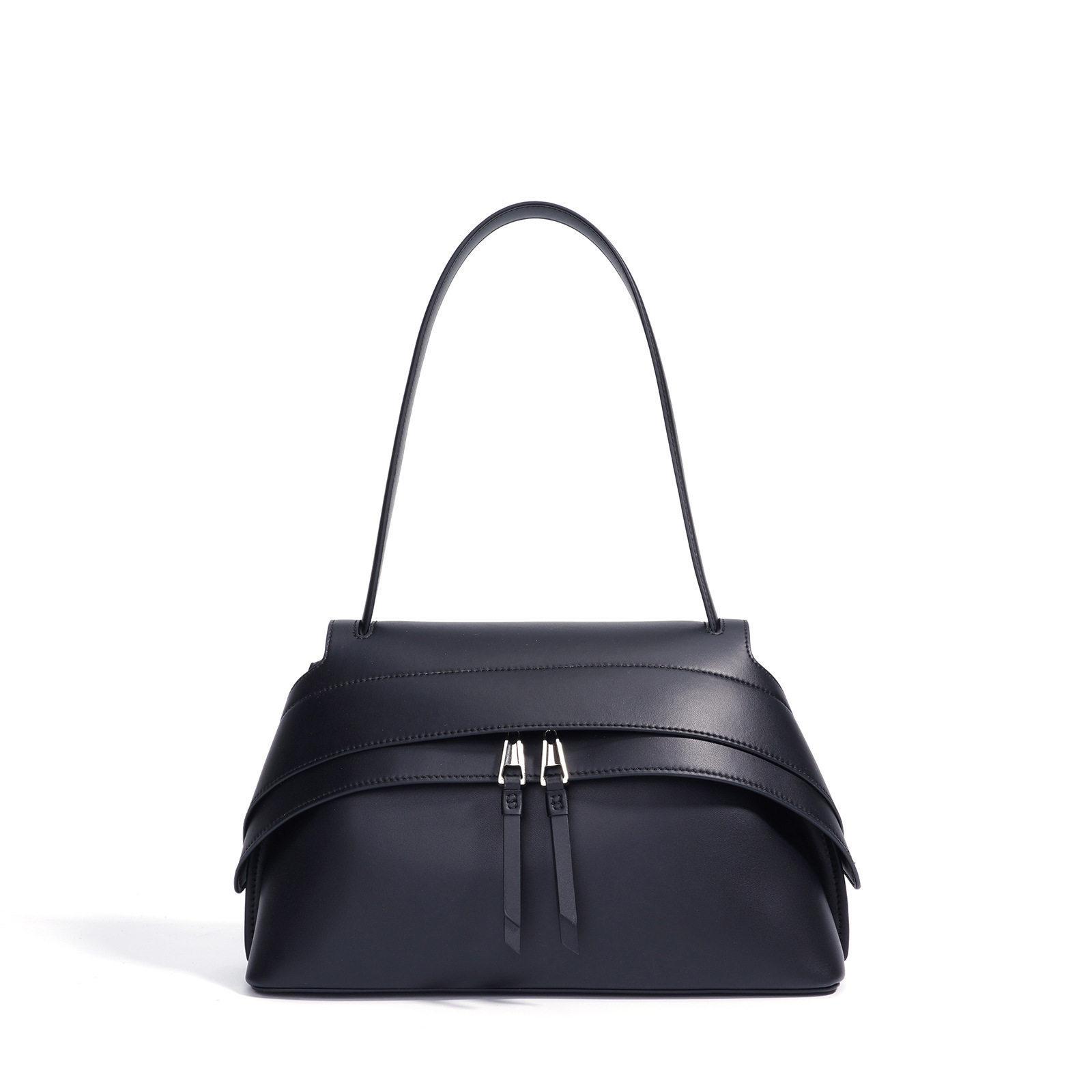 Commuter Bag - Simple Tote Bag - Fashionable Retro Handbag - Shoulder Bag with Single Shoulder Strap чёрный