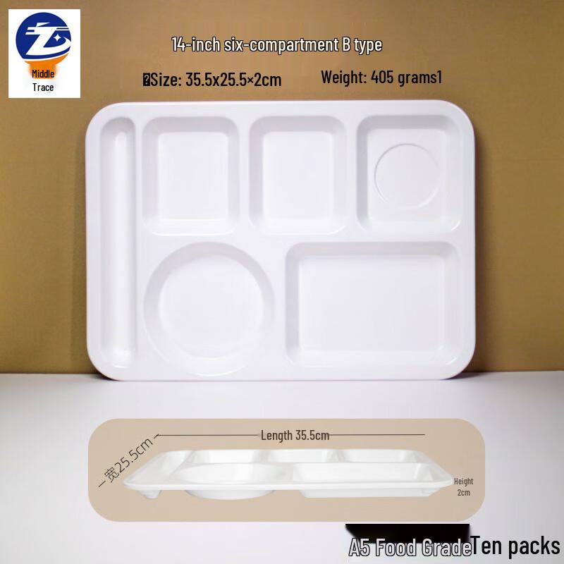 A5 Food Grade Melamine Multi-Compartment Serving Tray 14 inch