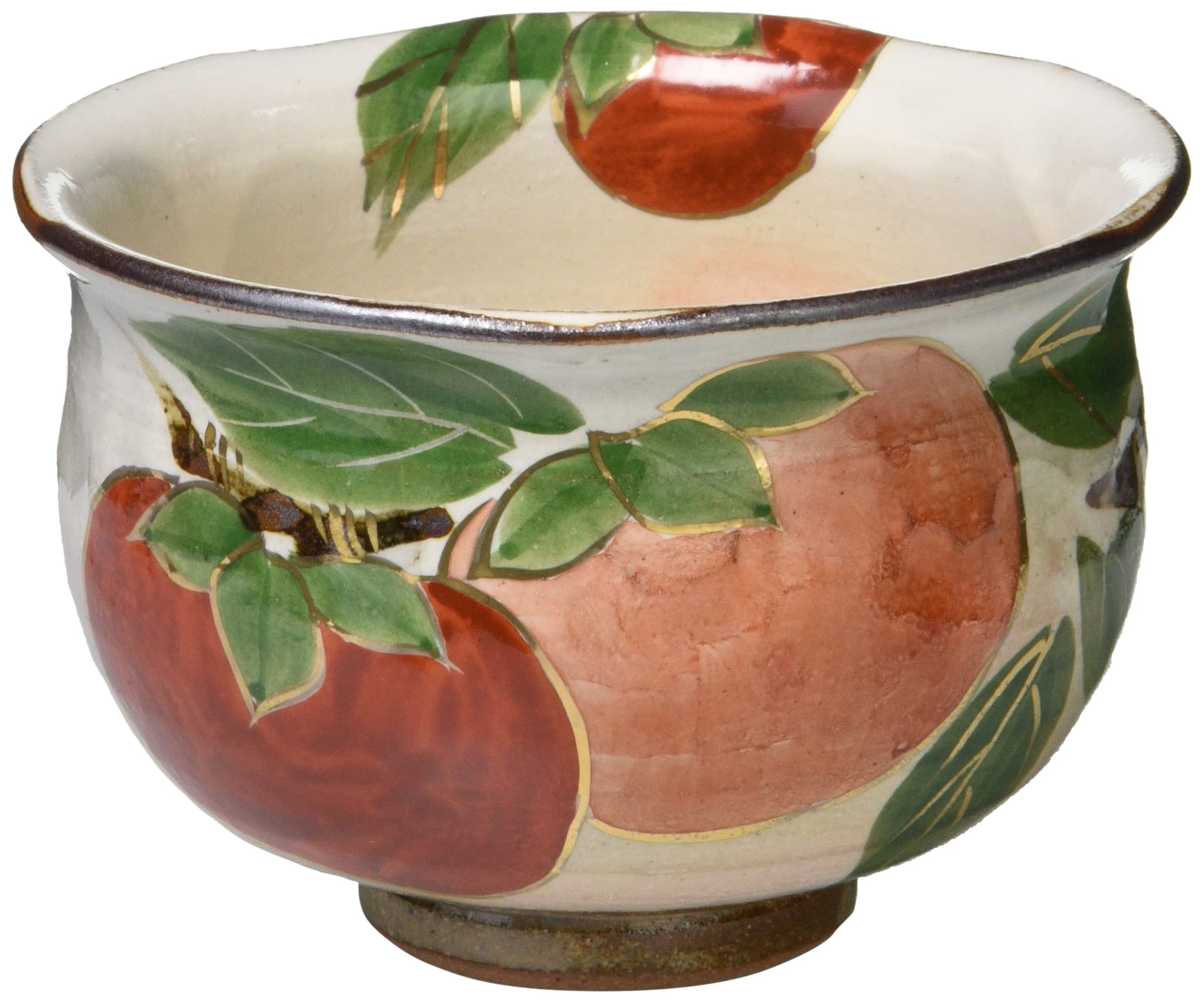 

Aito Kyoto-yaki, Kiyomizu-yaki, Shunzan-kiln Tea Bowl (presented in a gift box) Flower Journey (Persimmon) QSY582-10