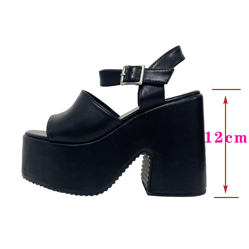 12cm New Style Popular Ultra-high Heel Waterproof Platform Women's Summer Outerwear Slippers Plus Size 34-43 Zapatos Mujer