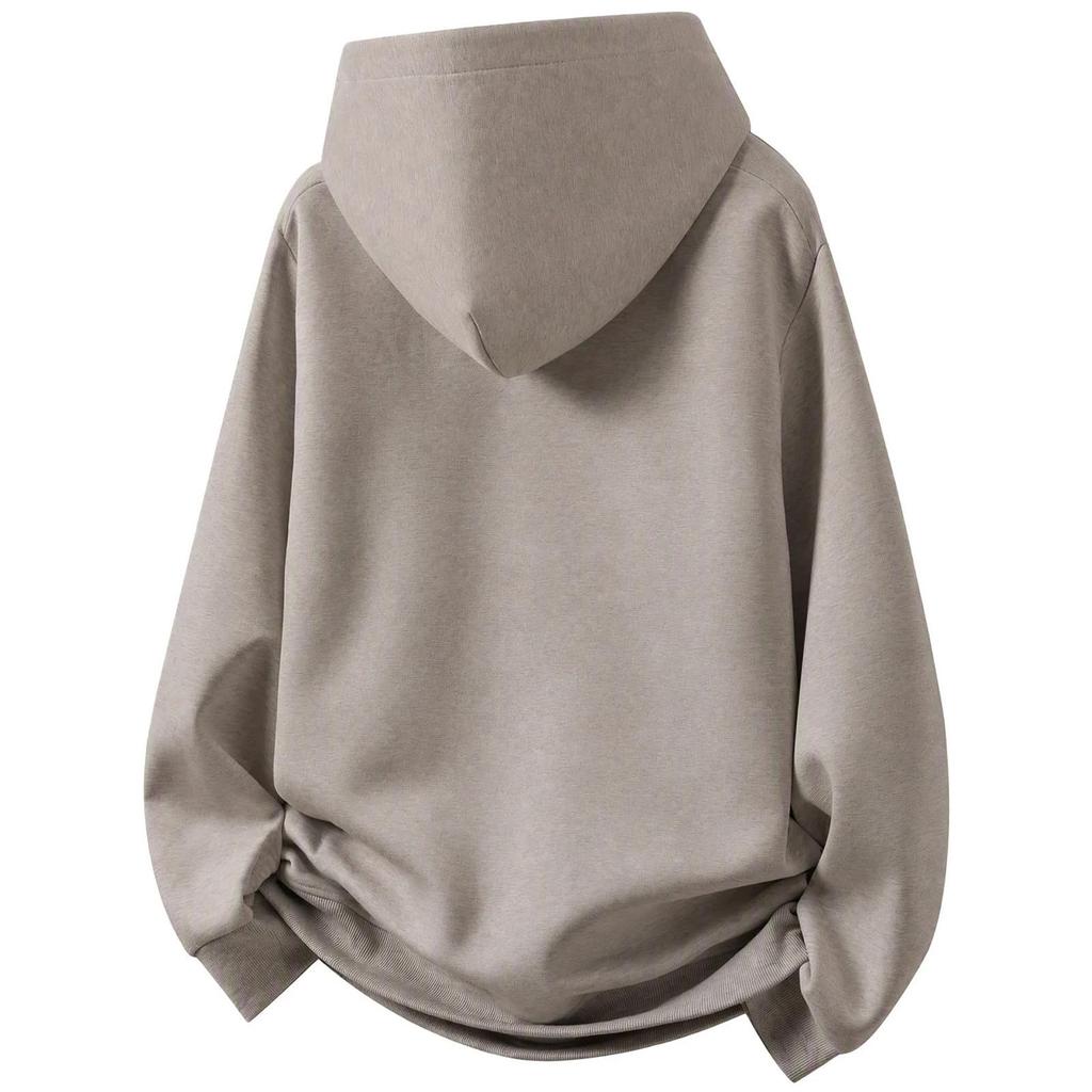 Men's Hoodie with Button Collar Casual Pullover Sweatshirt for Spring and Fall