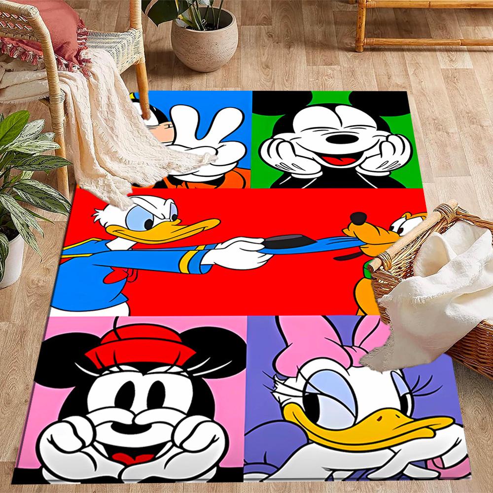 Classic Disney Characters Disney Cartoon Theme Anti-Slip Rug - Polyester, Home Decor, Suitable for Bedrooms, Living Rooms, Doorways, and Studios