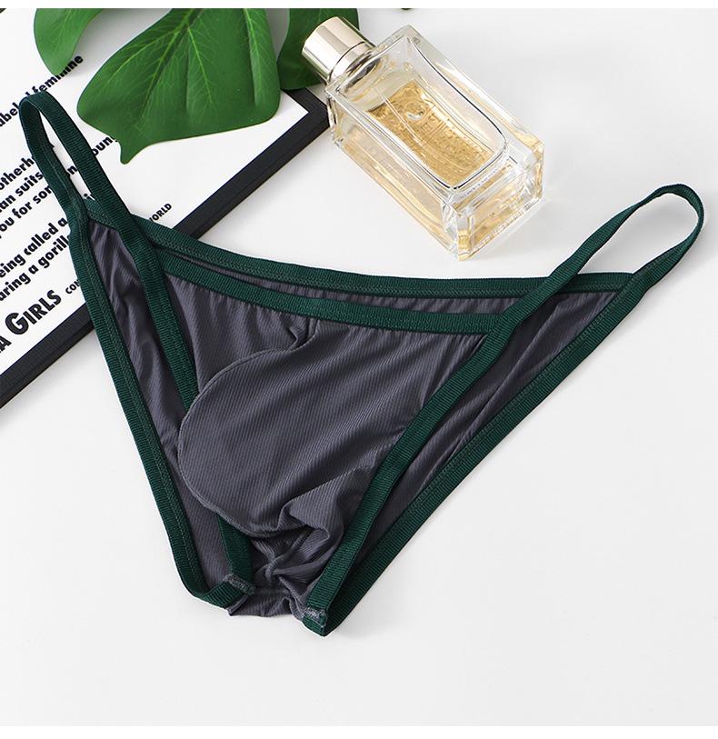 Síťované pánské prodyšné letní slipy z ledového hedvábí - Průhledné a tenké trojúhelníkové spodní prádlo