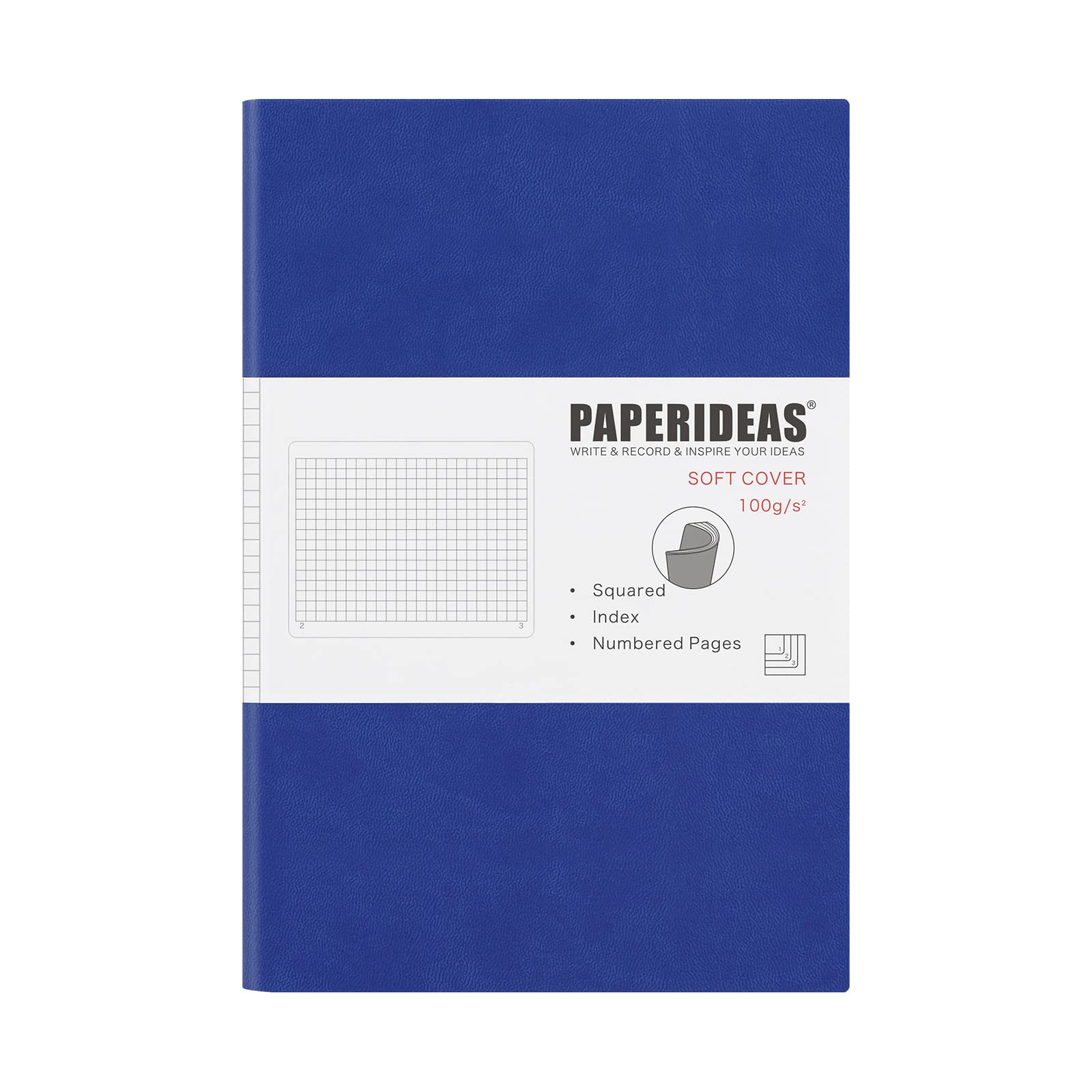 

PAPERIDEAS Softcover Royal Notebook, A5, (Grid, Blue)