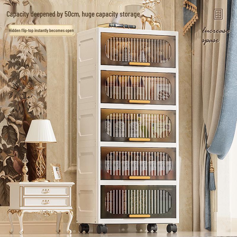 Multi-Layer Plastic Storage Cabinet for Children's Clothes, Snacks, Toys, Bedroom, Wardrobe, and Medicine.