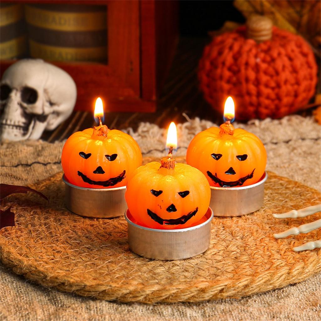 Halloween Candle Decorations Festival Party Layout Funny Pumpkins Skulls Small Candle Photo Props Candle