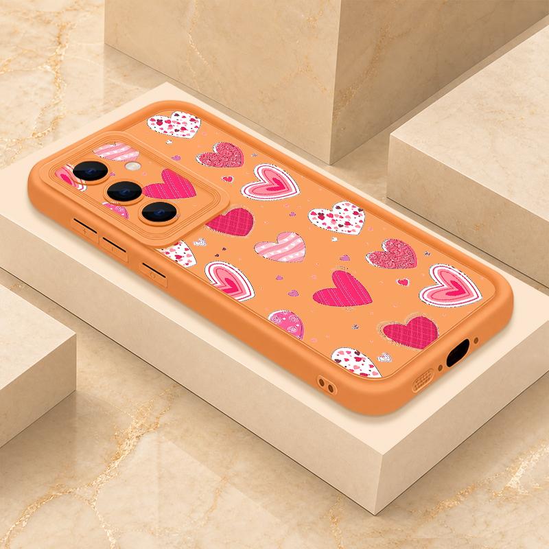 Candy Color Love Hearts Case For Samsung S26 S25 Ultra S24 S23 S22 Plus S21 FE A54 A15 A35 A55 A16 A36 A56 A17 A27 A37 A57 Shockproof Bumper Cover