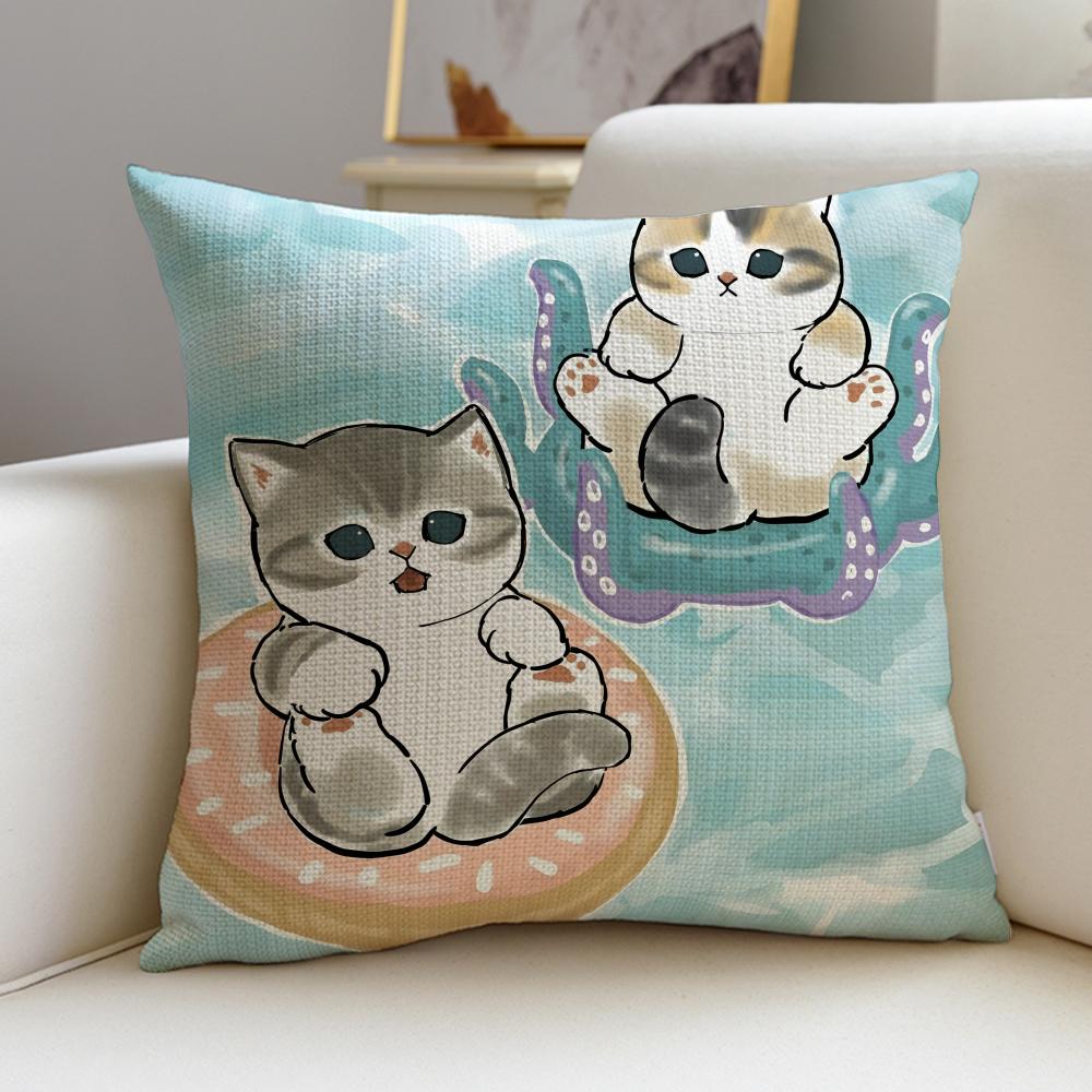 

Fluffy MmofusandS Cushion Cover Breathable and skinfriendly linen pillowcase square removable and washable cushion 30X30cm